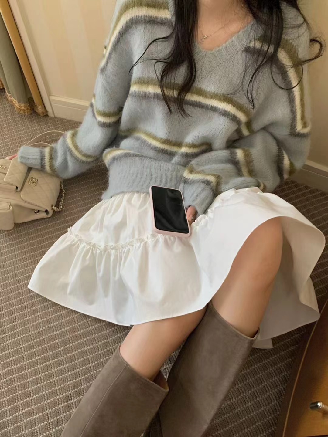 PYT-ot東大門㊣直郵女士新品真品職業時尚25秋冬半身裙中短裙pretty young thing半身裙/中短裙