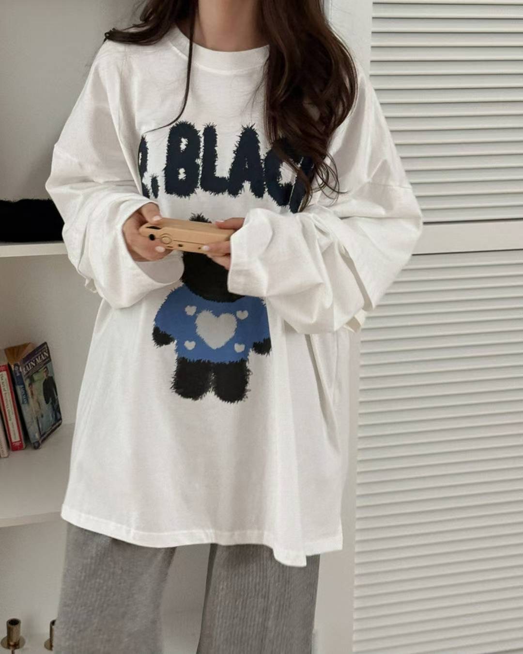 REALBLACK東大門㊣代購女士新款推薦時尚人氣職業25秋冬長袖T恤REALBLACK長袖T恤