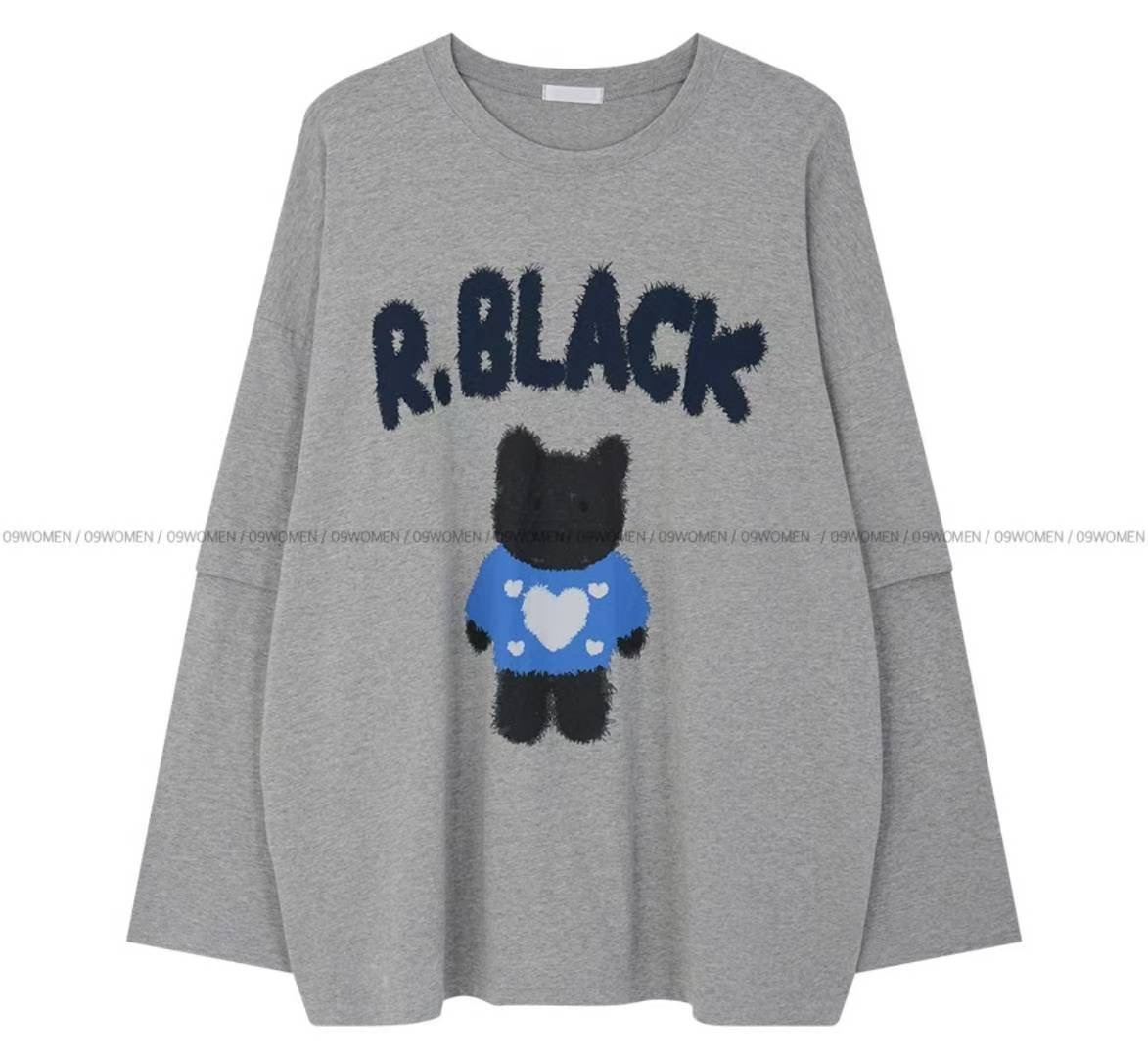 REALBLACK東大門㊣代購女士新款推薦時尚人氣職業25秋冬長袖T恤REALBLACK長袖T恤圖色1