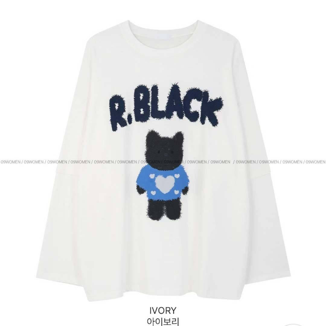 REALBLACK東大門㊣代購女士新款推薦時尚人氣職業25秋冬長袖T恤REALBLACK長袖T恤圖色2