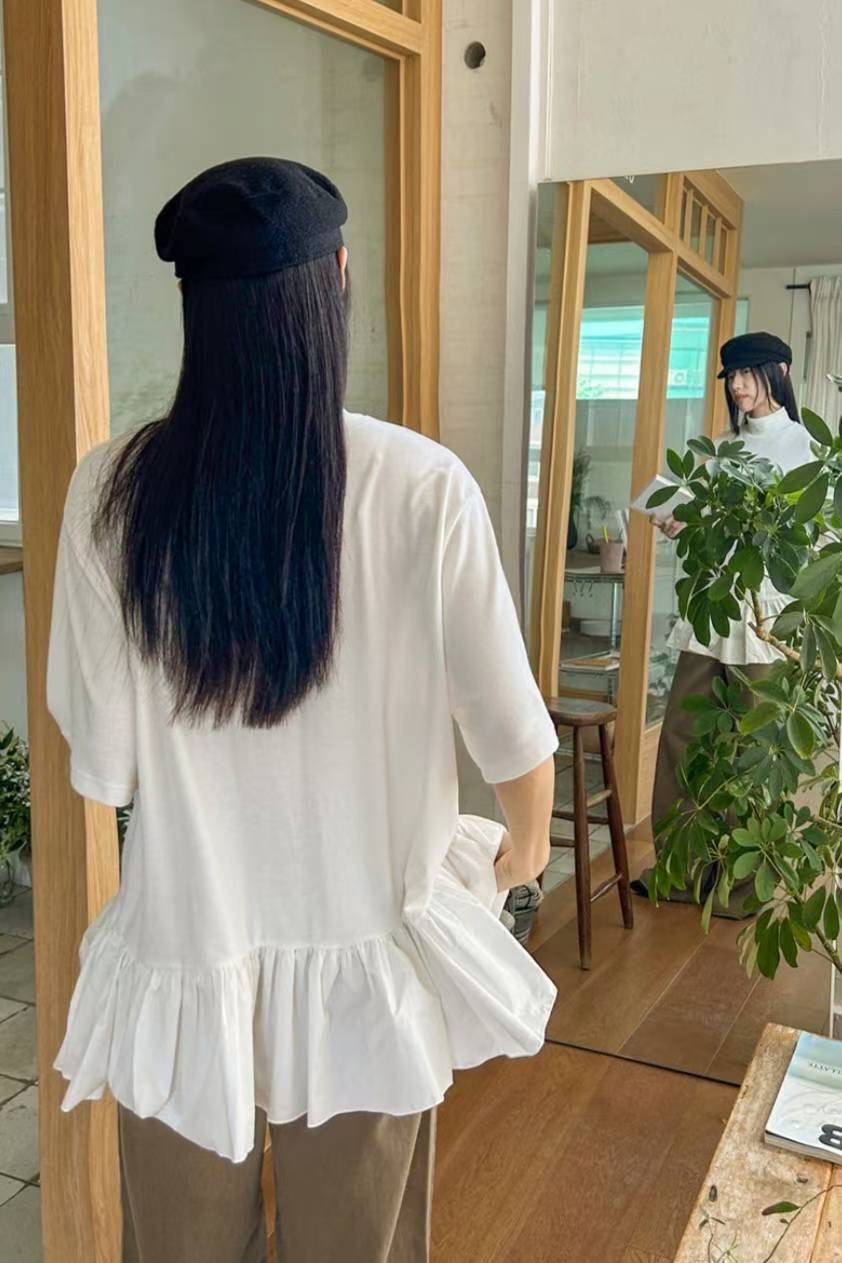 COMES-컴즈-OT東大門㊣直郵女士新款25秋冬真品長袖T恤褶皺COMES-ot長袖T恤