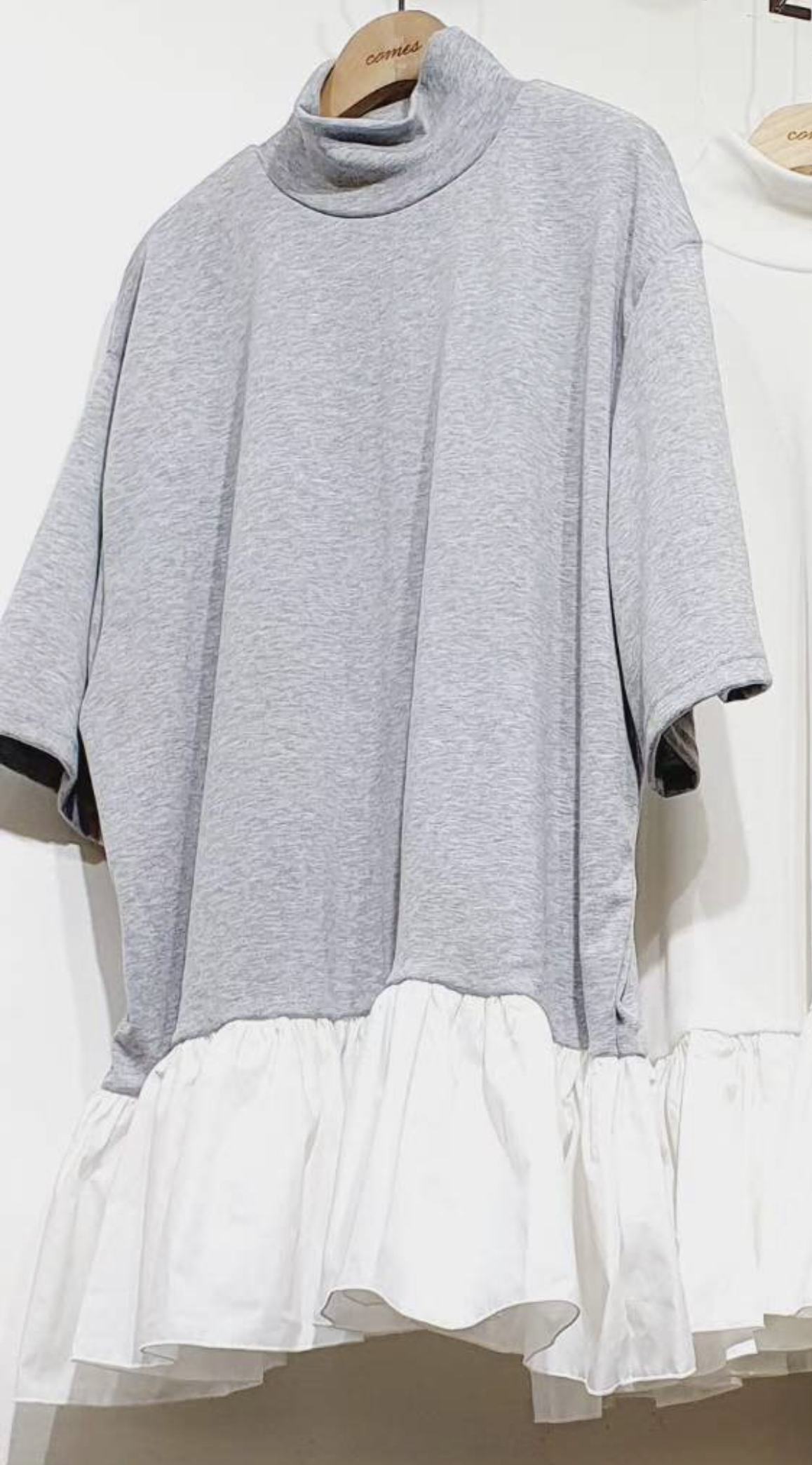 COMES-컴즈-OT東大門㊣直郵女士新款25秋冬真品長袖T恤褶皺COMES-ot長袖T恤圖色1