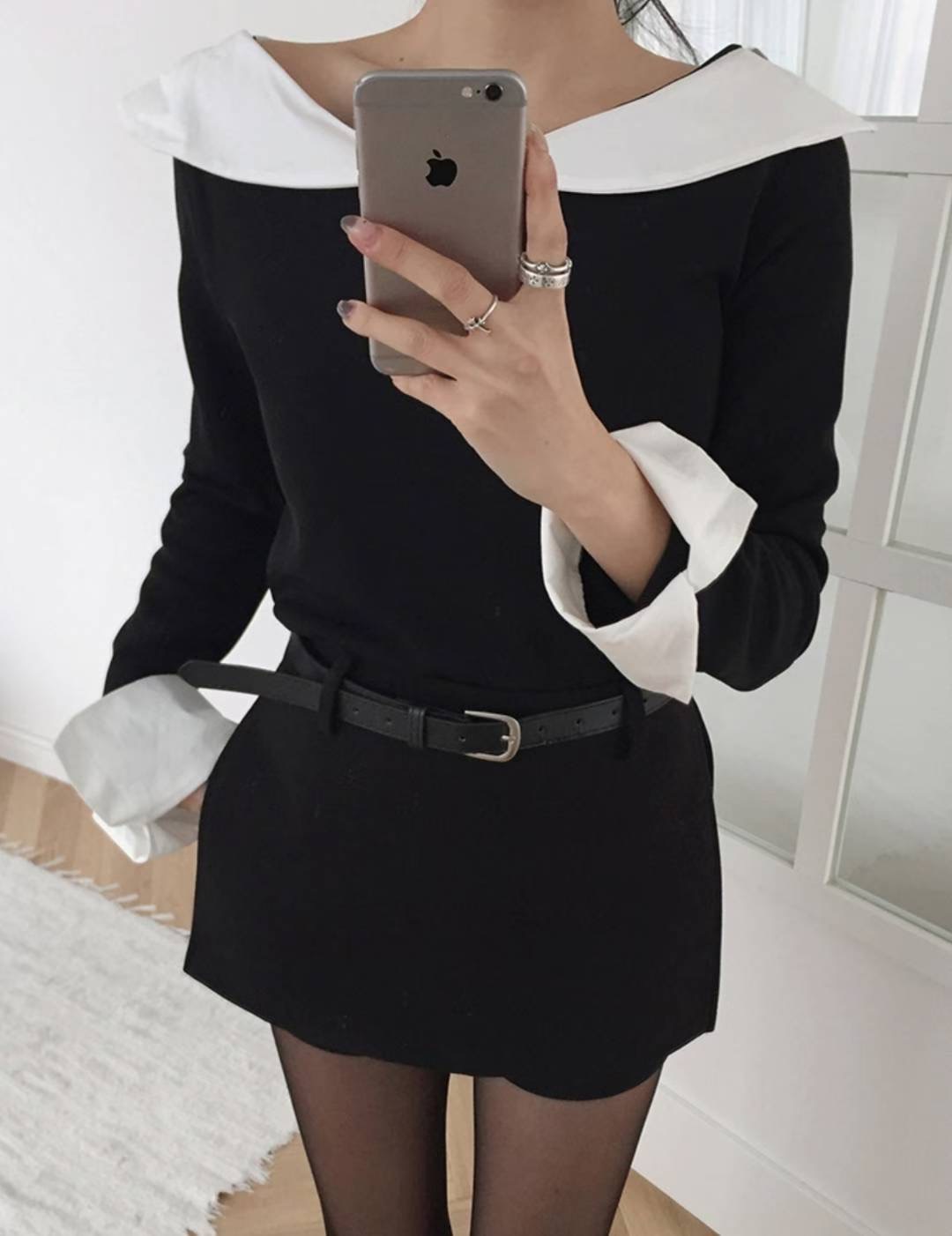 DRY FLOWER東大門㊣實拍女士新品真品25秋冬時尚襯衫蕾絲衫DRY FLOWER襯衫/蕾絲衫