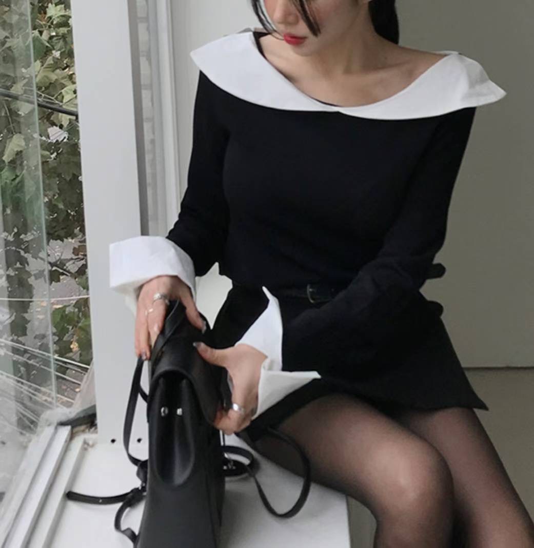 DRY FLOWER東大門㊣實拍女士新品真品25秋冬時尚襯衫蕾絲衫DRY FLOWER襯衫/蕾絲衫