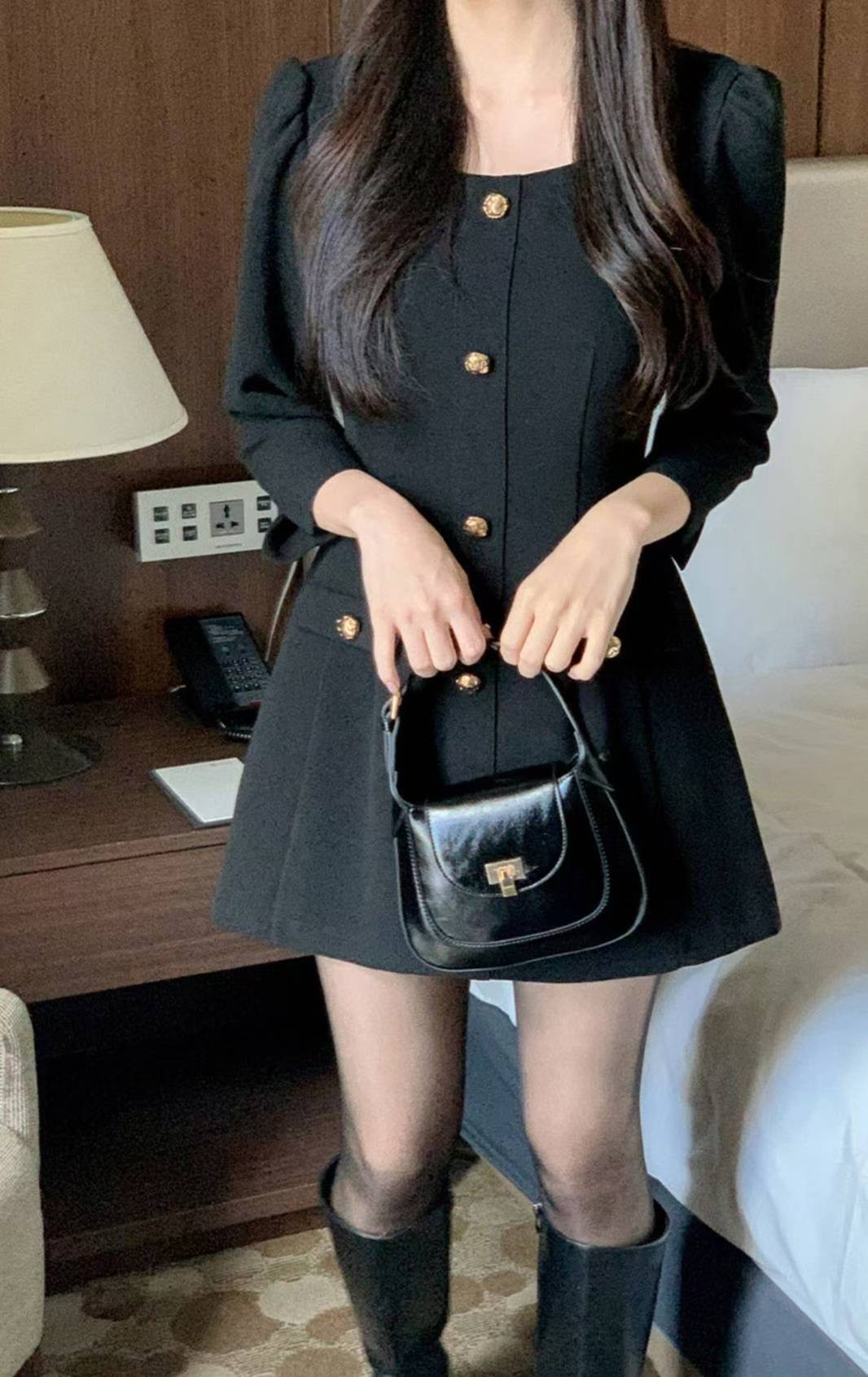 DRY FLOWER東大門㊣代購女裝新款熱賣時尚職業休閑25秋冬連衣裙DRY FLOWER連衣裙