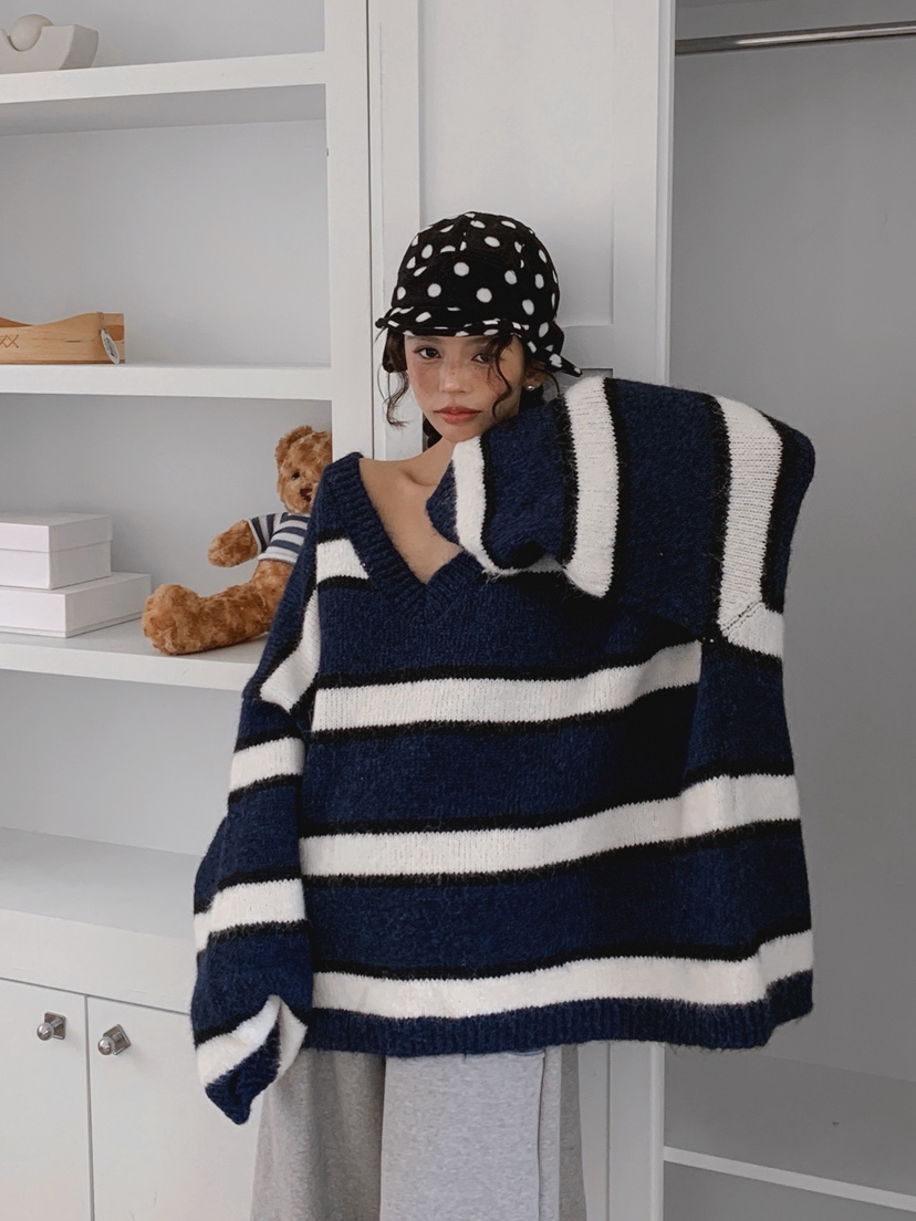 OURWAVE/OUR ROOM東大門㊣直郵女士新品休閑針織衫V領羊毛Our Wave/Our Room針織衫