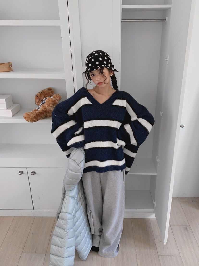 OURWAVE/OUR ROOM東大門㊣直郵女士新品休閑針織衫V領羊毛Our Wave/Our Room針織衫