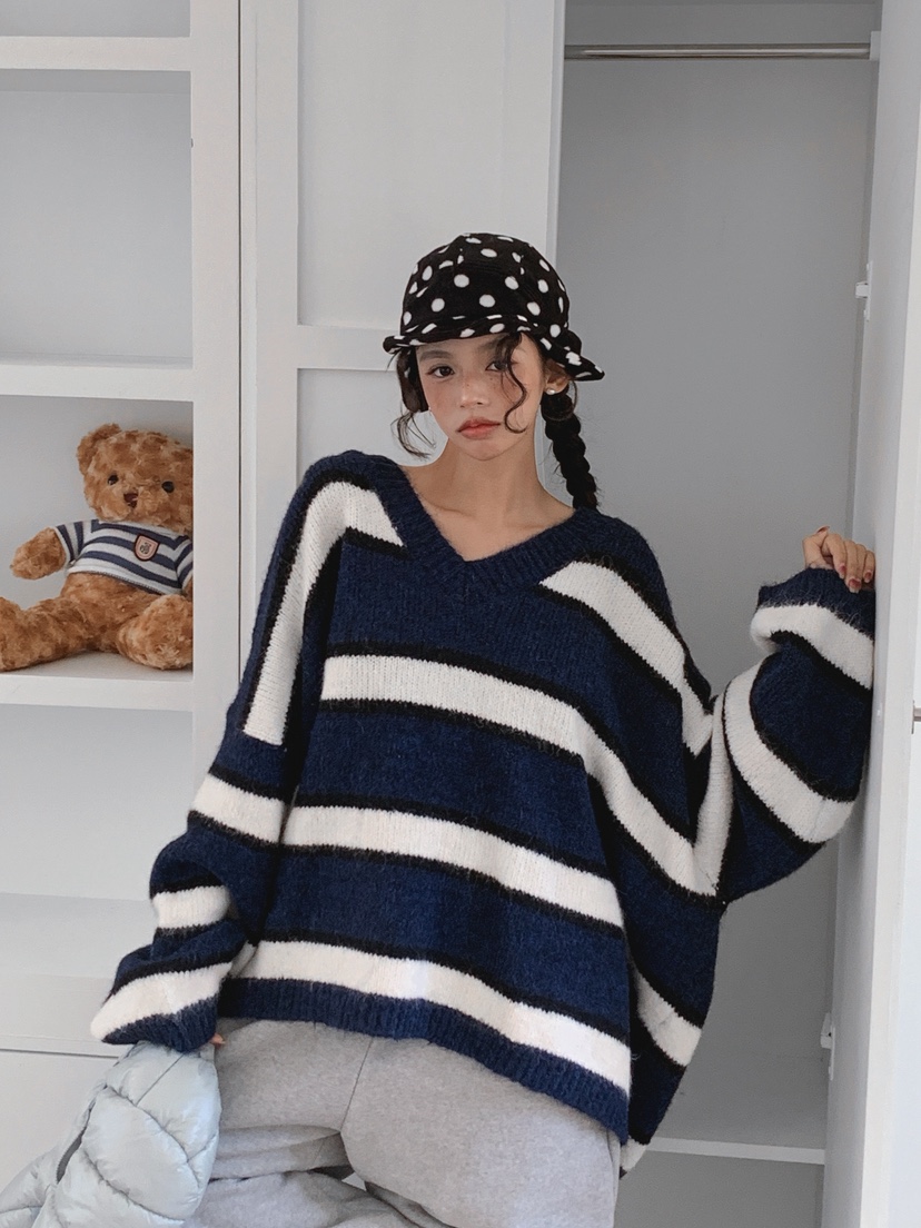 OURWAVE/OUR ROOM東大門㊣直郵女士新品休閑針織衫V領羊毛Our Wave/Our Room針織衫