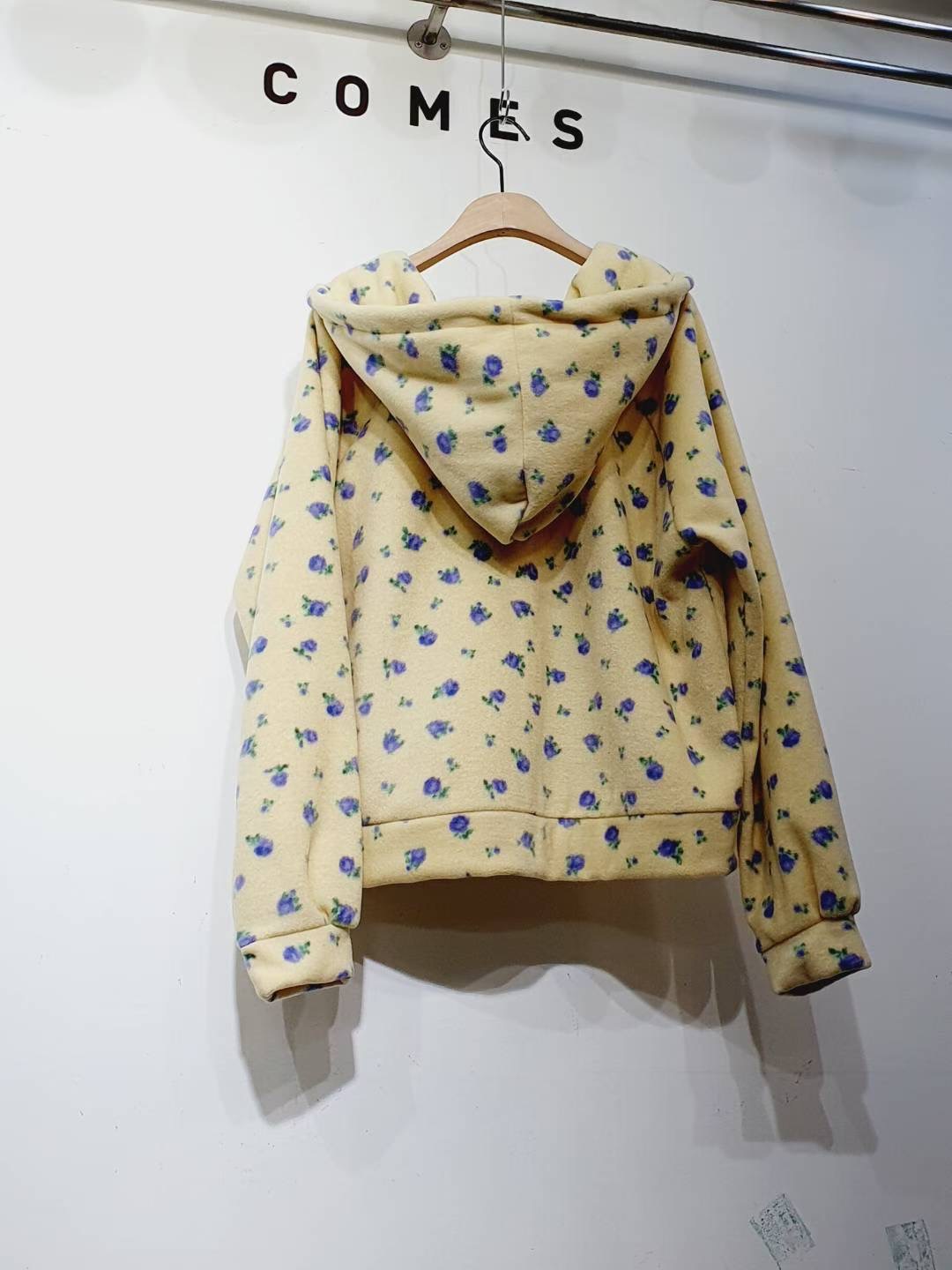 COMES-컴즈-OT韓國直郵㊣女士新品休閑真品25秋冬夾克羊毛花朵COMES-ot夾克