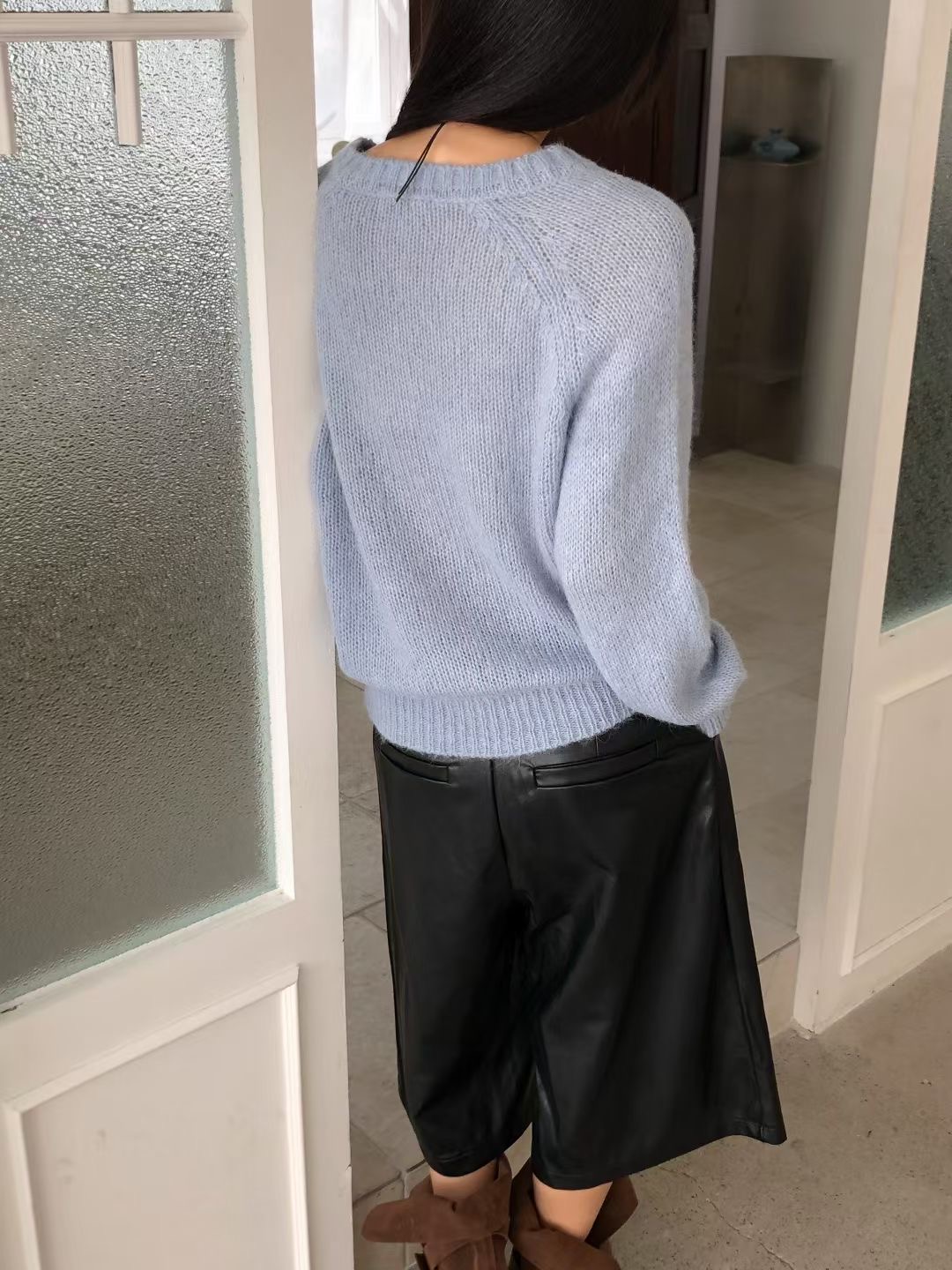 WADE東大門㊣直郵女裝新款真品時尚休閑人氣推薦熱賣針織衫V領WADE針織衫