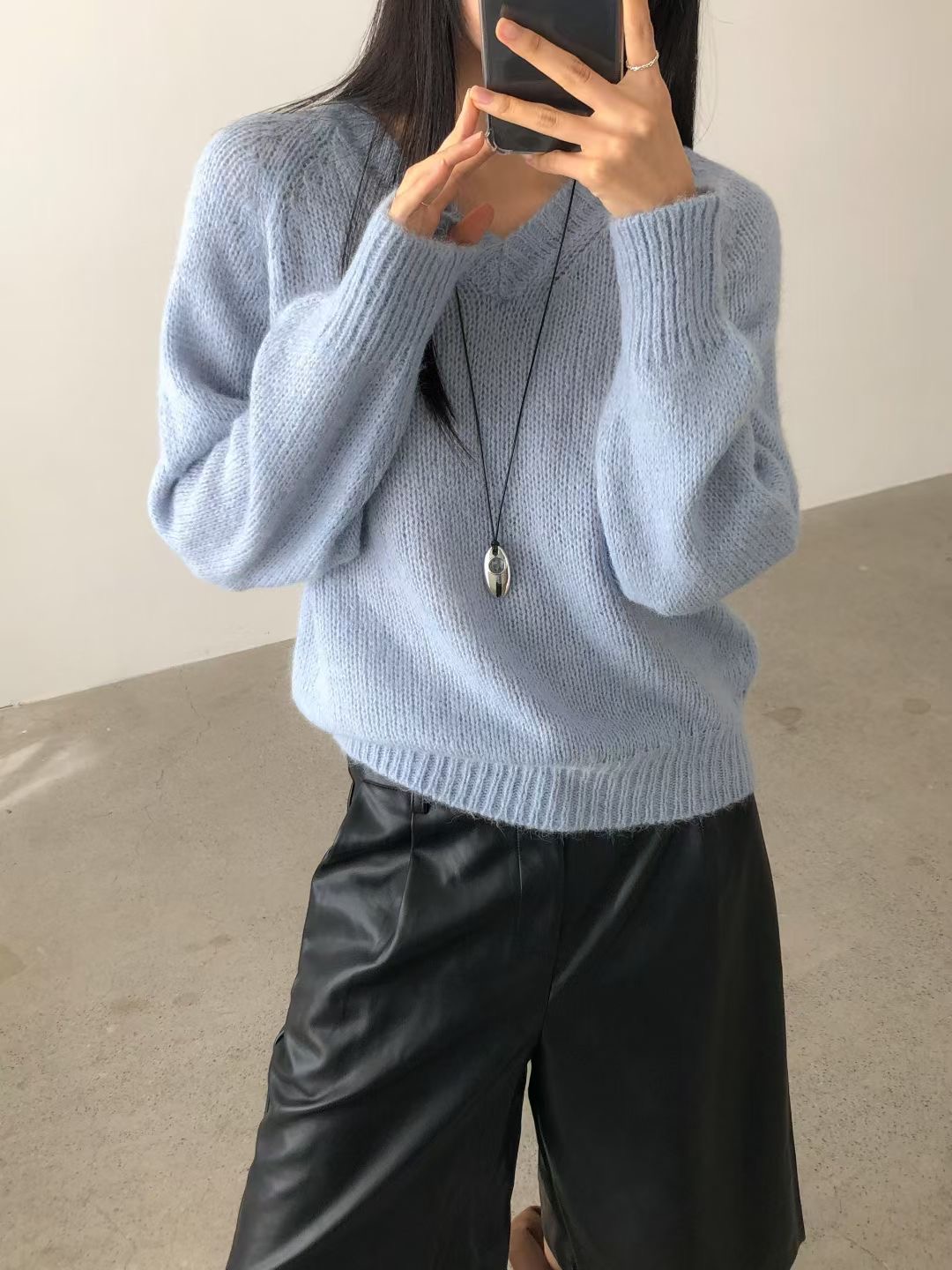 WADE東大門㊣直郵女裝新款真品時尚休閑人氣推薦熱賣針織衫V領WADE針織衫圖色1