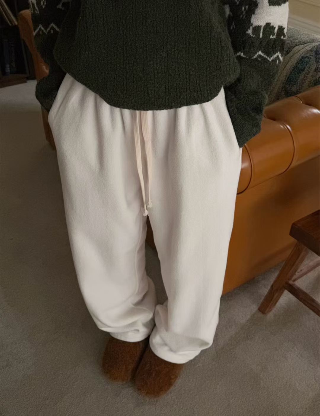 WADE東大門㊣直郵女裝新款熱賣真品休閑時尚推薦休閑褲毛圈絨WADE休閑褲