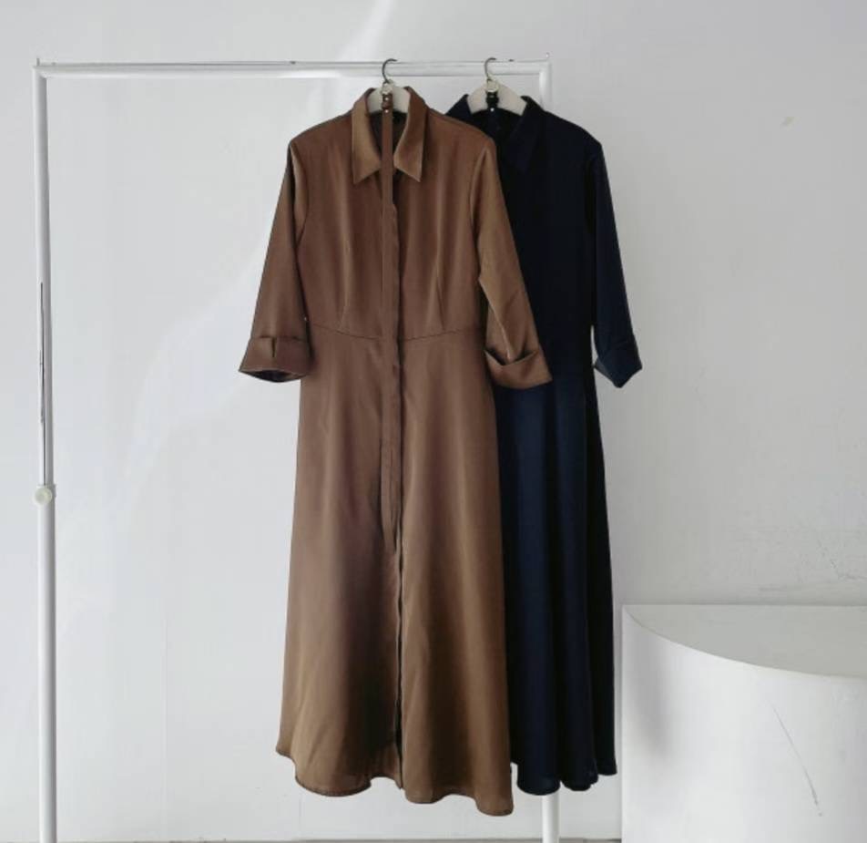 DRY FLOWER韓國直郵㊣女士新款時尚推薦人氣休閑連衣裙含腰帶DRY FLOWER連衣裙