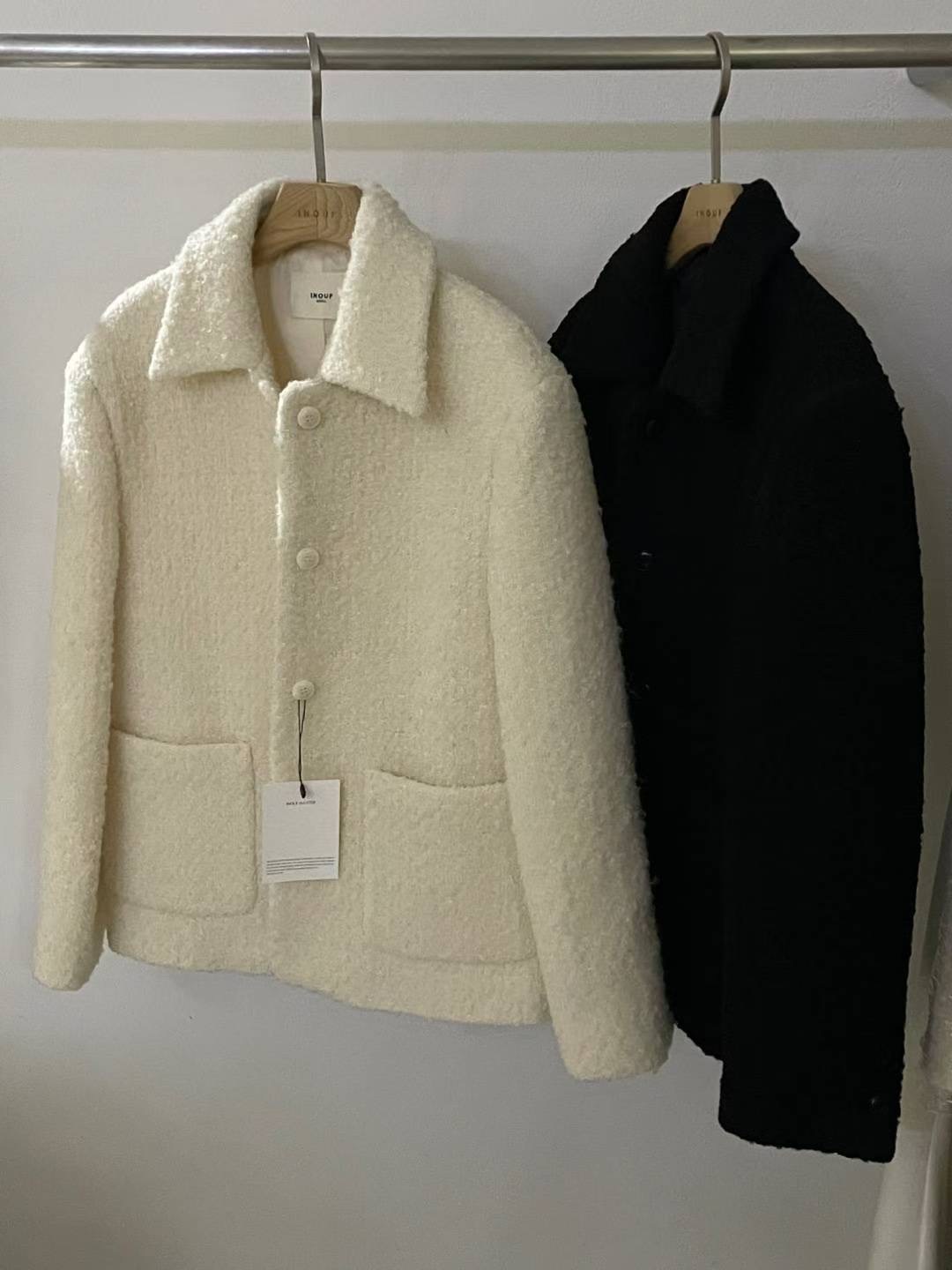 INOUF東大門㊣實拍女裝新品職業25秋冬推薦人氣夾克羊駝毛花呢INOUF/FLUTTER夾克圖色2左二色