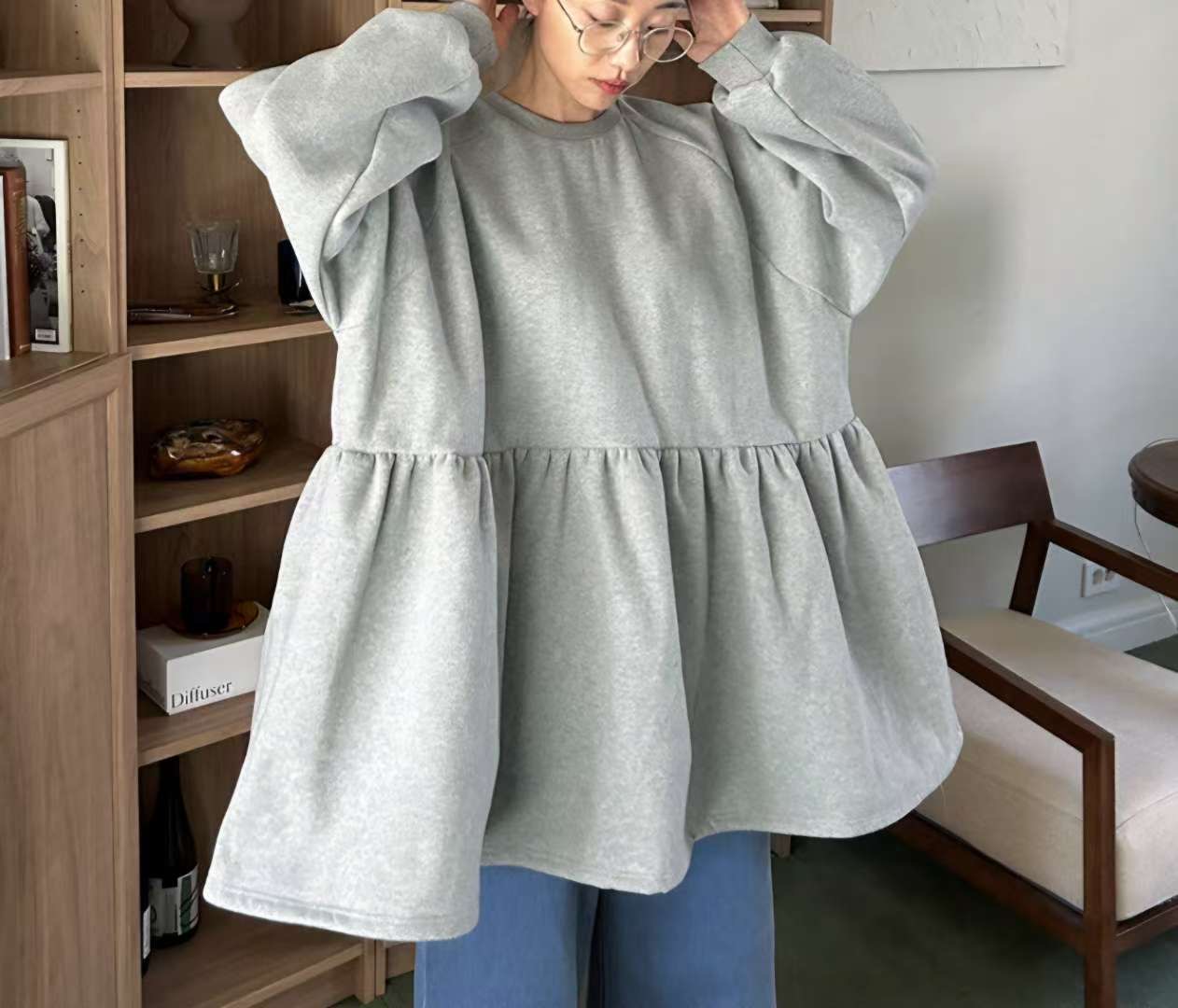 COMES-컴즈-OT東大門㊣代購女裝新品人氣時尚職業連衣裙抓絨COMES-ot連衣裙圖色1