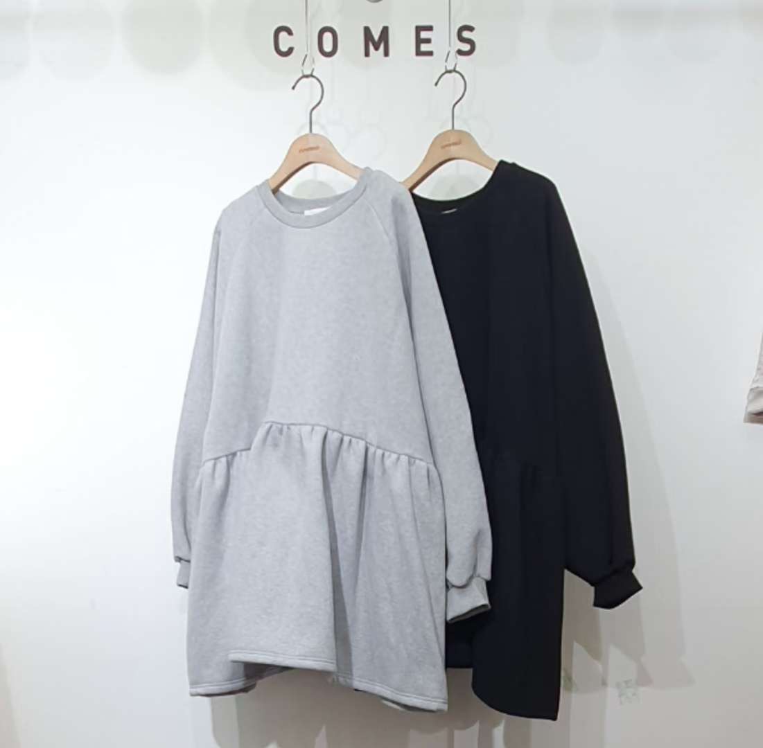 COMES-컴즈-OT東大門㊣代購女裝新品人氣時尚職業連衣裙抓絨COMES-ot連衣裙圖色2左二色