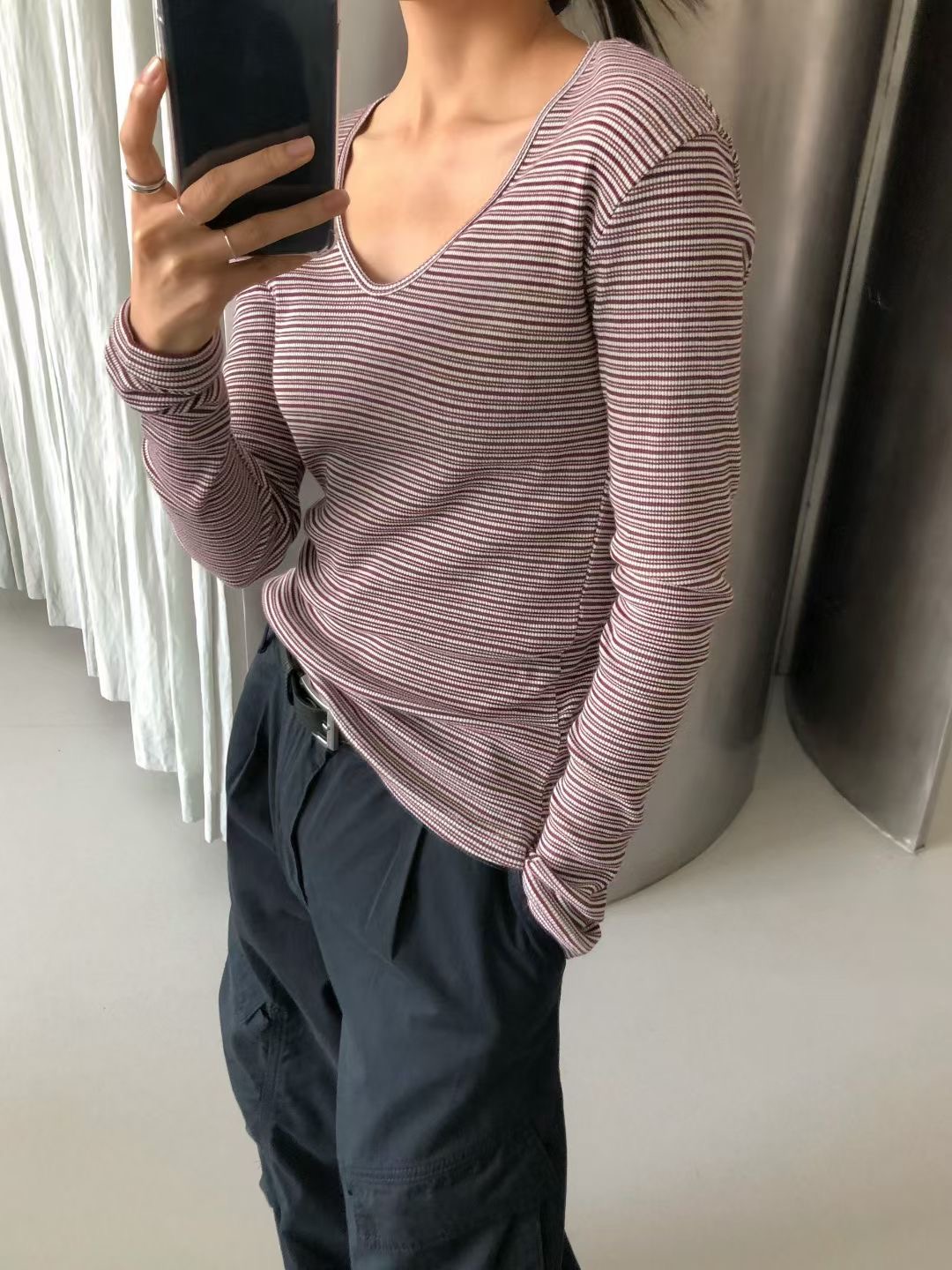 WADE東大門㊣直郵女士新款熱賣真品時尚推薦職業25秋冬長袖T恤WADE長袖T恤