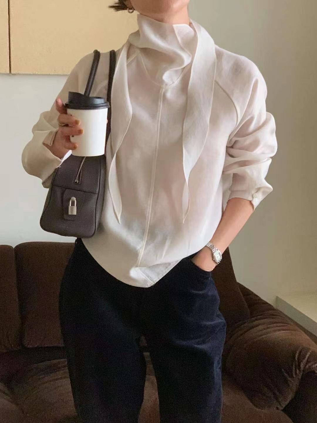 LONDON LACE-런던레이스-T韓國代購㊣女士新品25秋冬襯衫蕾絲衫LONDON LACE襯衫/蕾絲衫圖色1