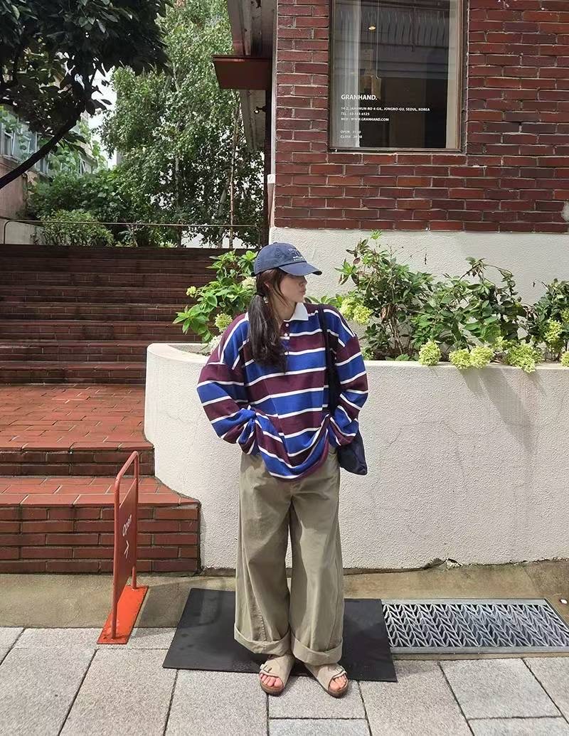 REALBLACK韓國代購㊣女士新品休閑推薦25秋冬熱賣時尚長袖T恤REALBLACK長袖T恤