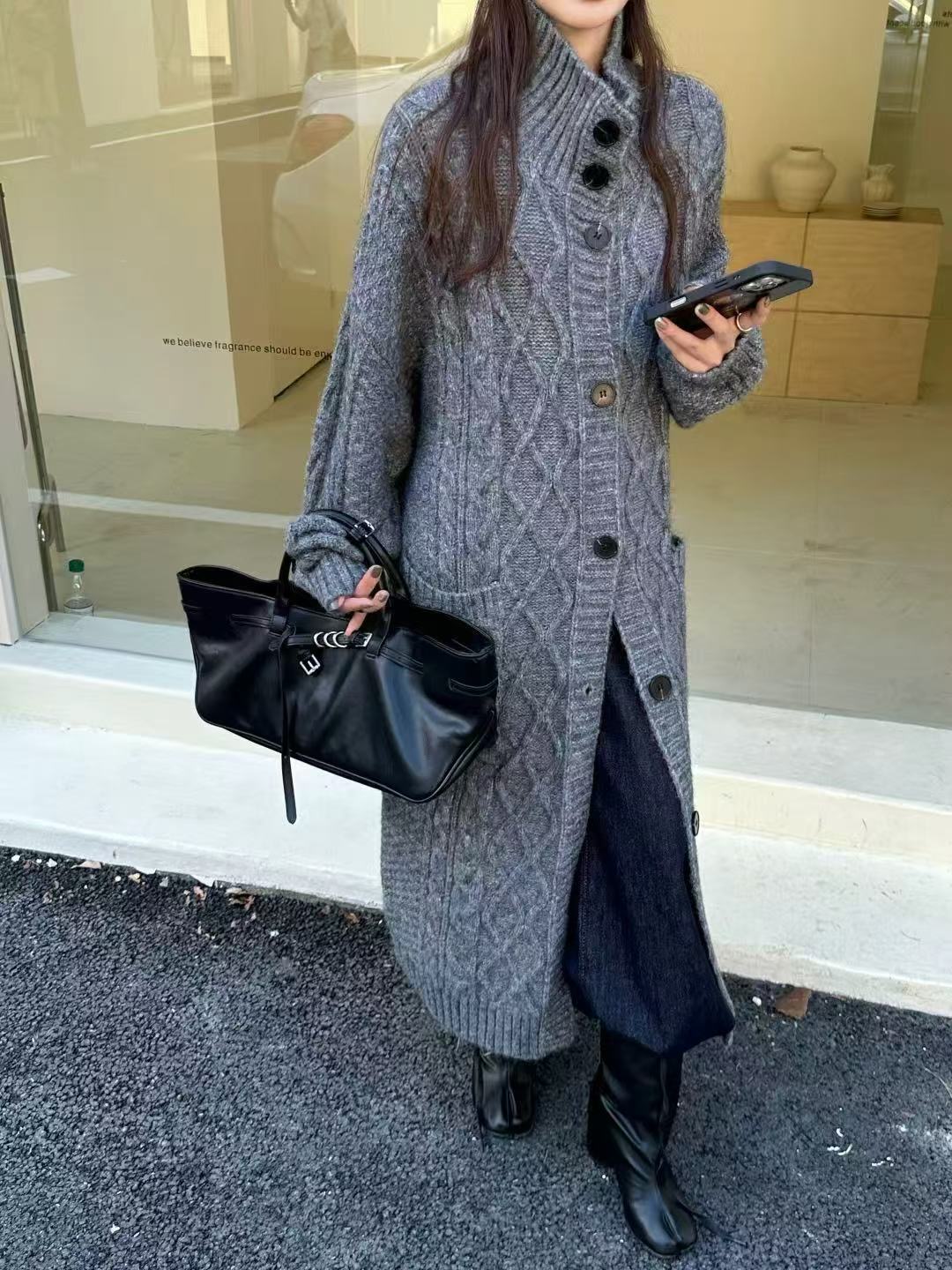 REALBLACK韓國直郵㊣女士新款推薦時尚職業人氣25秋冬中長款大衣REALBLACK中長款大衣圖色2