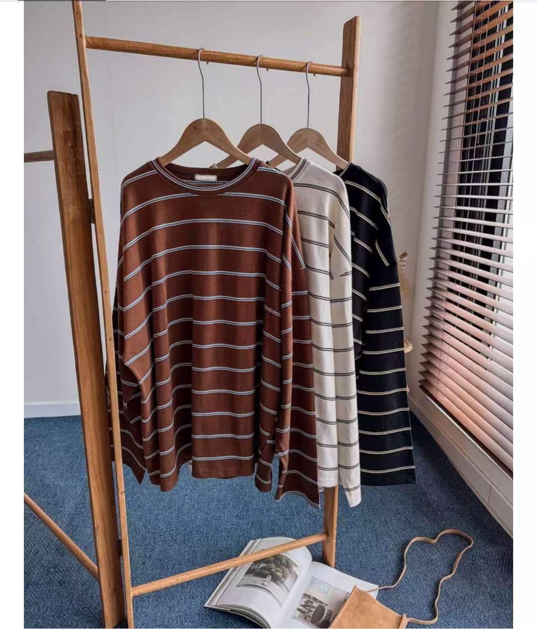 REALBLACK韓國代購㊣女士新款職業休閑25秋冬人氣時尚長袖T恤REALBLACK長袖T恤圖色2左二色