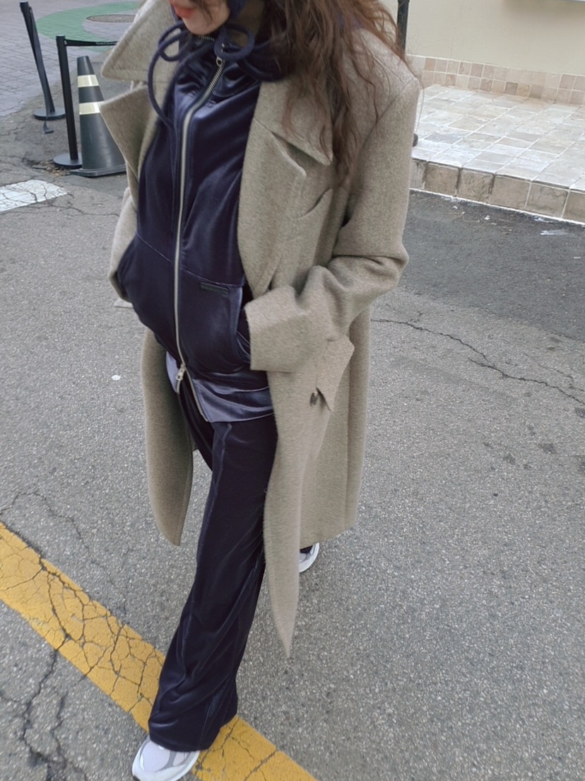 GENTLE B/LOVENTINA東大門㊣代購女裝新品25秋冬衛衣連帽拉鏈衫絲絨GENTLE B/LOVENTINA衛衣