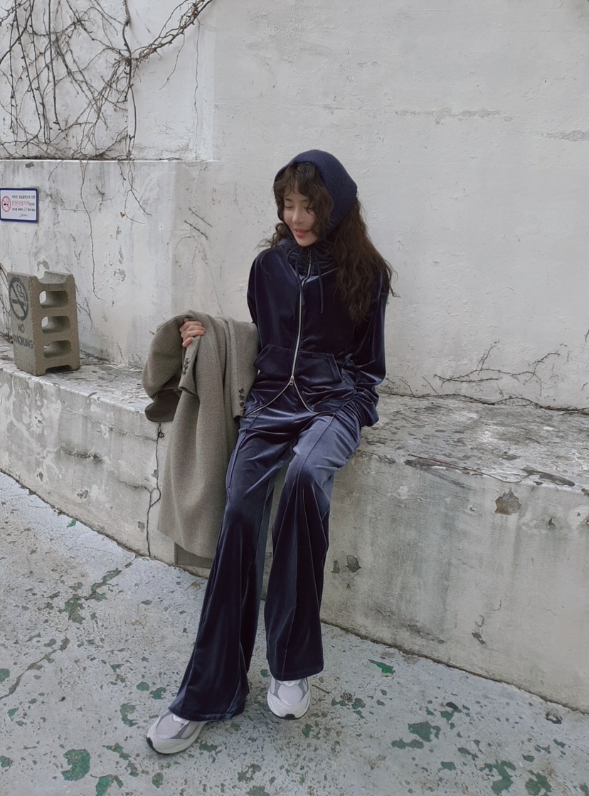 GENTLE B/LOVENTINA韓國直郵㊣女士新品職業休閑褲絲絨褲GENTLE B/LOVENTINA休閑褲