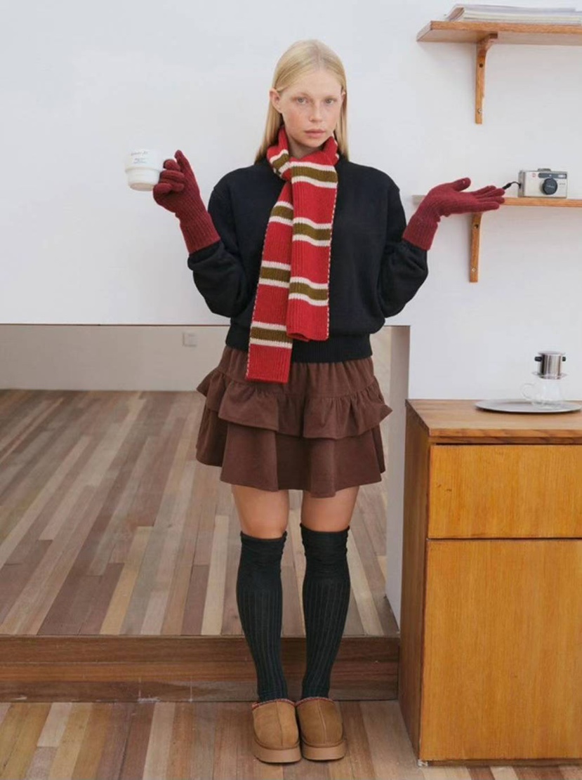 BRO韓國代購㊣女士新款職業25秋冬人氣推薦真品熱賣圍巾披肩BRO圍巾/披肩圖色1