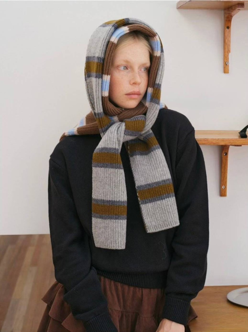 BRO韓國代購㊣女士新款職業25秋冬人氣推薦真品熱賣圍巾披肩BRO圍巾/披肩圖色2