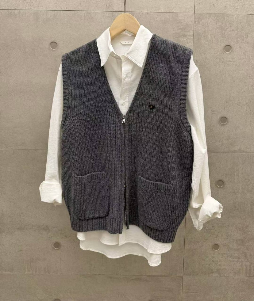 BRO韓國代購㊣女士新款休閑25秋冬真品時尚熱賣馬甲不含內搭BRO馬甲圖色1