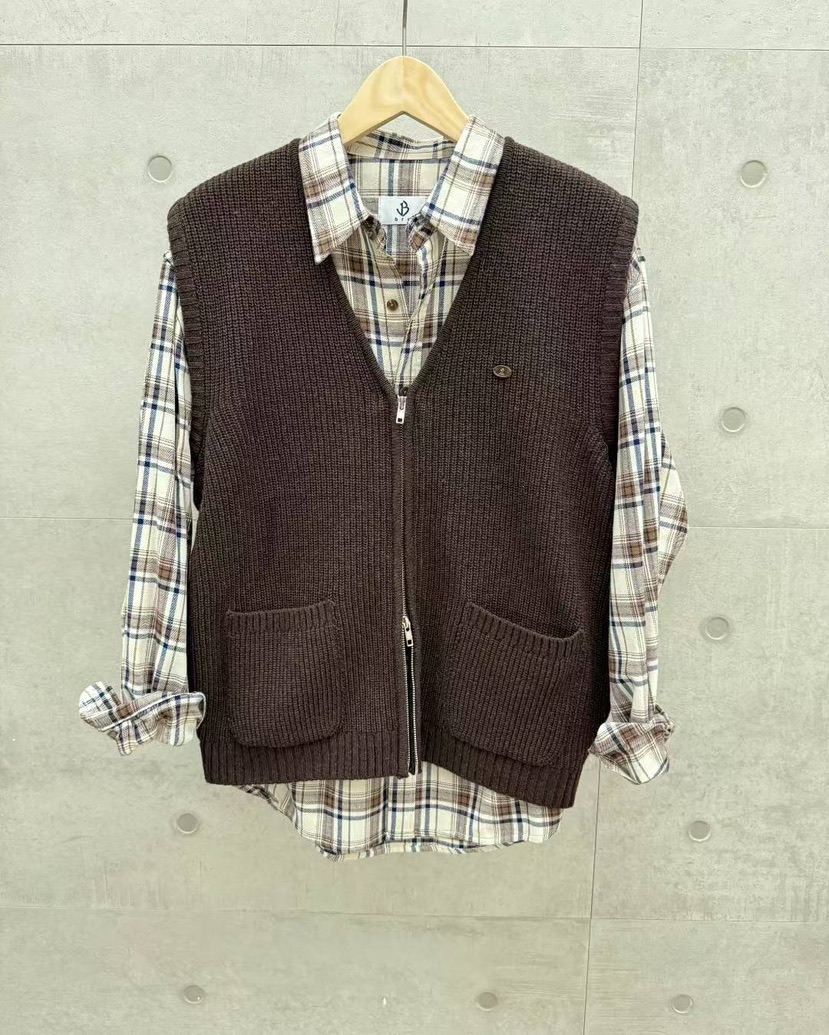 BRO韓國代購㊣女士新款休閑25秋冬真品時尚熱賣馬甲不含內搭BRO馬甲圖色2