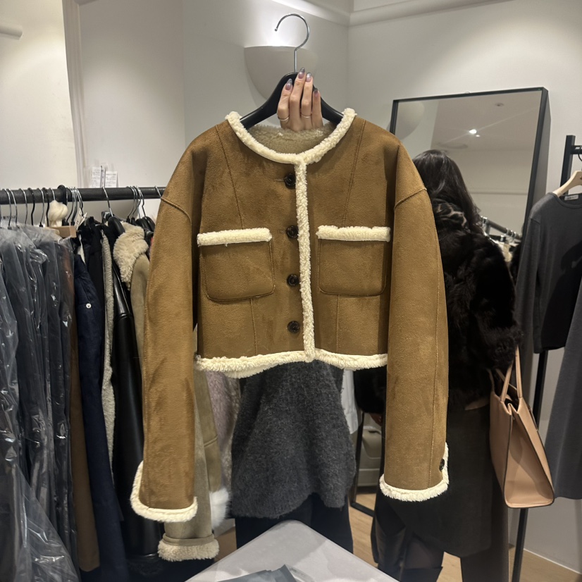 aube nunt韓國代購㊣女士新款時尚25秋冬職業熱賣夾克里外穿aube nunt夾克圖色1