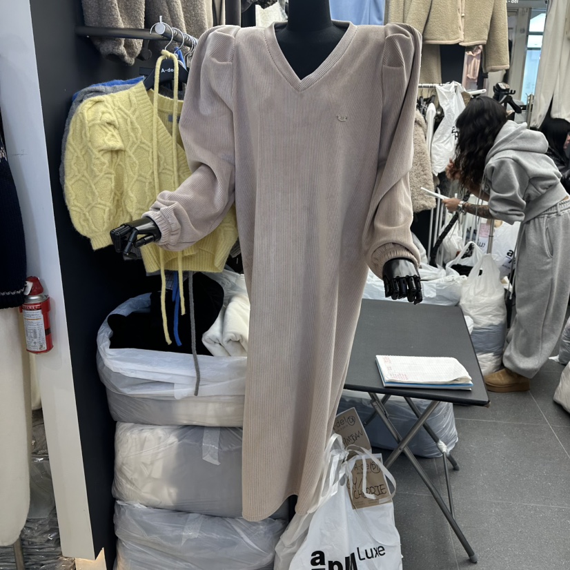 A-DEL東大門㊣實拍女裝新品推薦休閑熱賣人氣連衣裙加絨絲絨A-DEL連衣裙圖色2