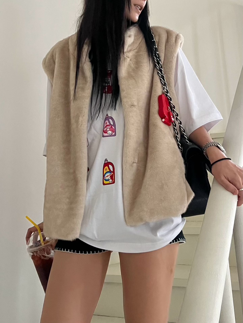 ADDICTED東大門㊣代購女士新品真品推薦人氣時尚職業馬甲貂皮ADDICTED馬甲