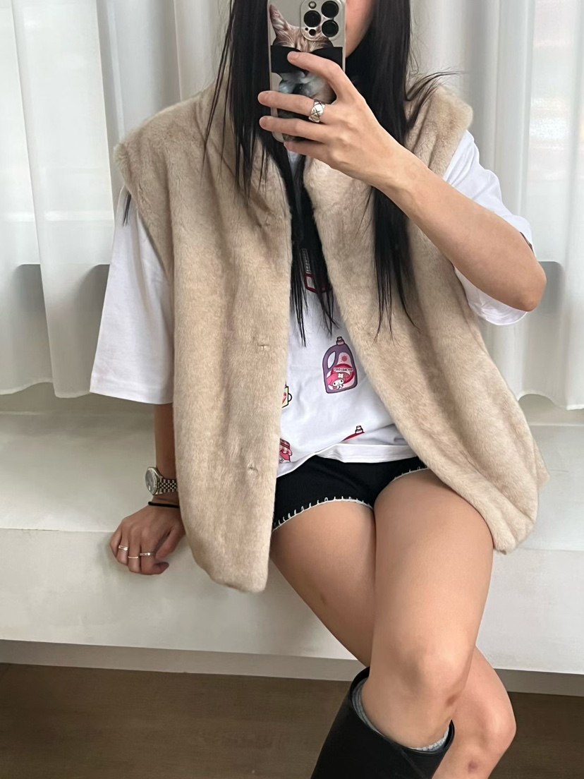 ADDICTED東大門㊣代購女士新品真品推薦人氣時尚職業馬甲貂皮ADDICTED馬甲