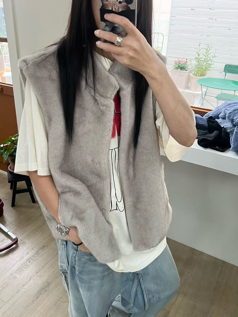 ADDICTED東大門㊣代購女士新品真品推薦人氣時尚職業馬甲貂皮ADDICTED馬甲