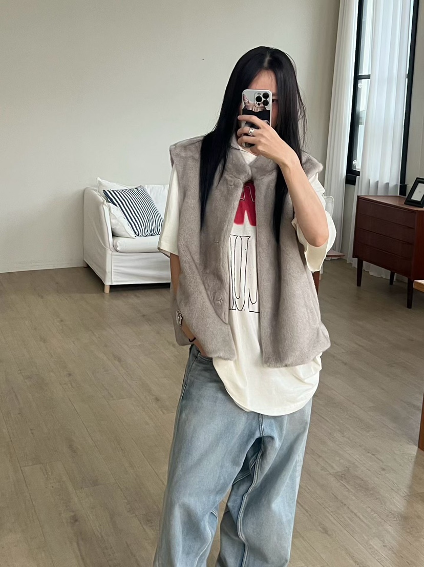 ADDICTED東大門㊣代購女士新品真品推薦人氣時尚職業馬甲貂皮ADDICTED馬甲