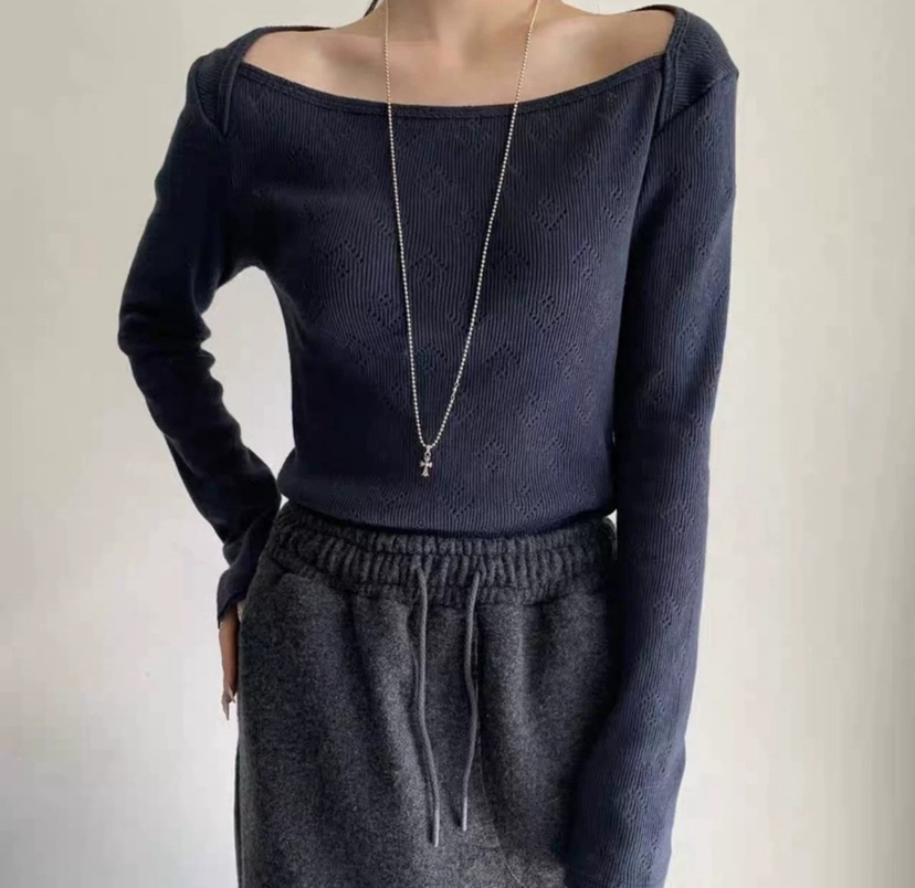 TARABY MOTION東大門㊣直郵女士新品時尚真品職業長袖T恤羊毛TARABY MOTION長袖T恤圖色1