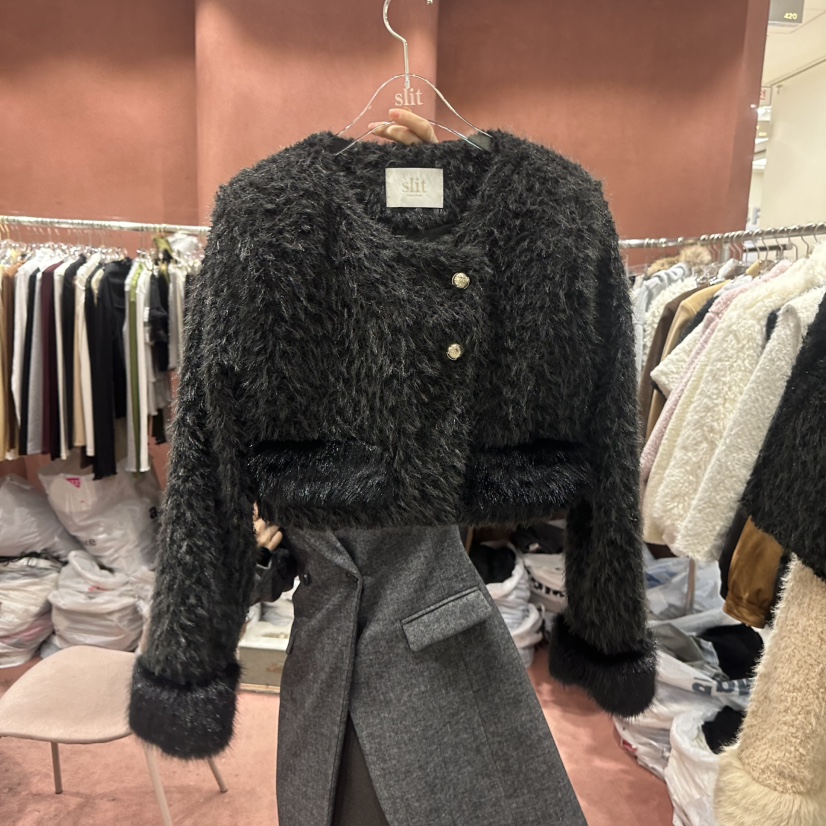 SLIT韓國代購㊣女士新品推薦25秋冬職業熱賣真品時尚夾克浣熊SLIT夾克圖色2