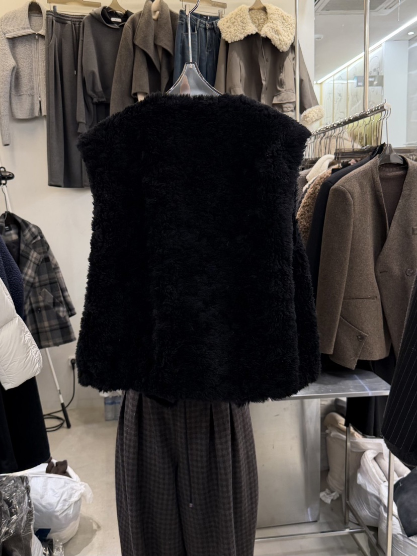 THE SIL東大門㊣代購女裝新品25秋冬熱賣真品人氣馬甲V領抓絨THE SIL/1 2ILLY馬甲