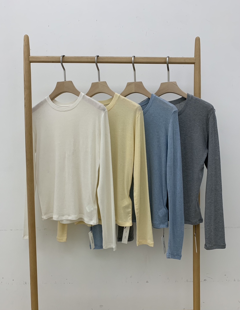 B_GARDER東大門㊣直郵女裝新款休閑熱賣職業人氣長袖T恤絲綢B.GARDER長袖T恤