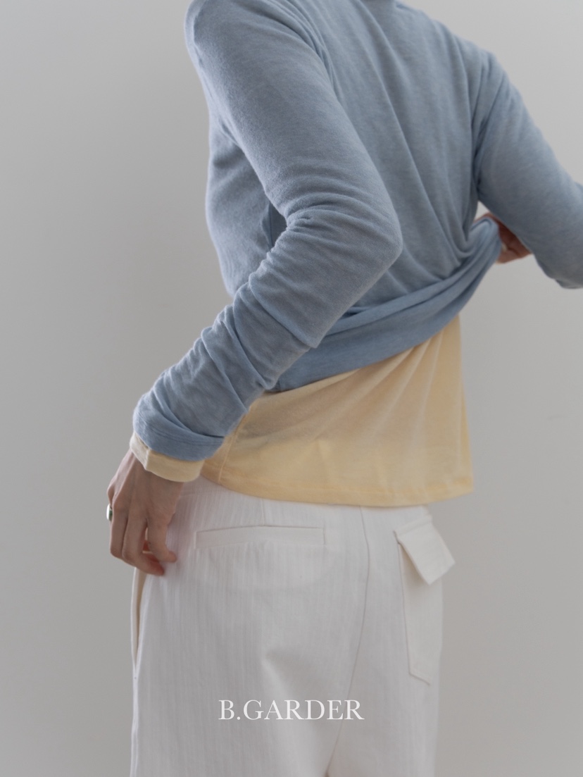 B_GARDER東大門㊣直郵女裝新款休閑熱賣職業人氣長袖T恤絲綢B.GARDER長袖T恤