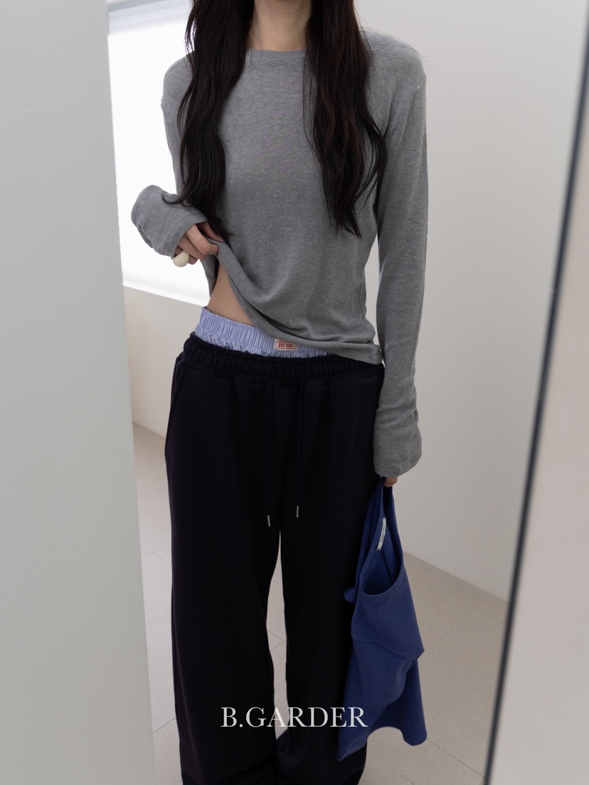 B_GARDER東大門㊣直郵女裝新款休閑熱賣職業人氣長袖T恤絲綢B.GARDER長袖T恤