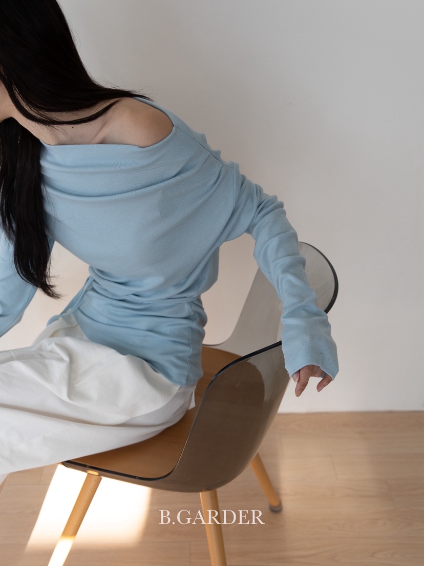 B_GARDER東大門㊣實拍女士新品休閑25秋冬真品職業時尚長袖T恤B.GARDER長袖T恤