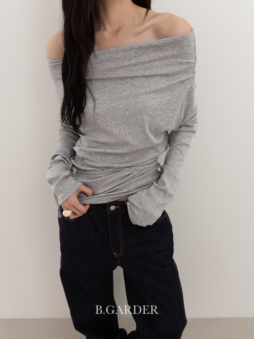 B_GARDER東大門㊣實拍女士新品休閑25秋冬真品職業時尚長袖T恤B.GARDER長袖T恤