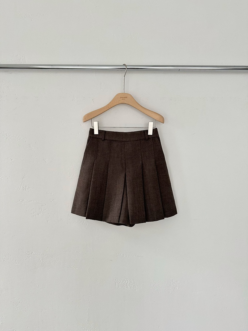 2ND GATE東大門㊣代購女裝新款25秋冬真品時尚推薦短褲褶裥2ND GATE短褲圖色2棕色