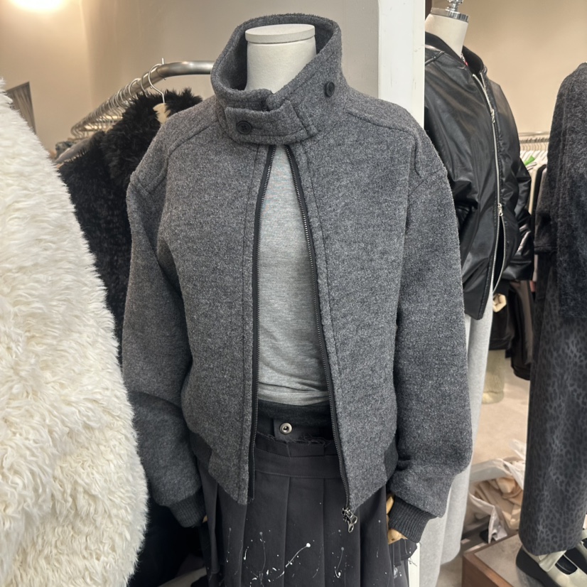 FRIC韓國代購㊣女士新品休閑熱賣時尚25秋冬人氣職業推薦夾克FRIC夾克圖色3灰色