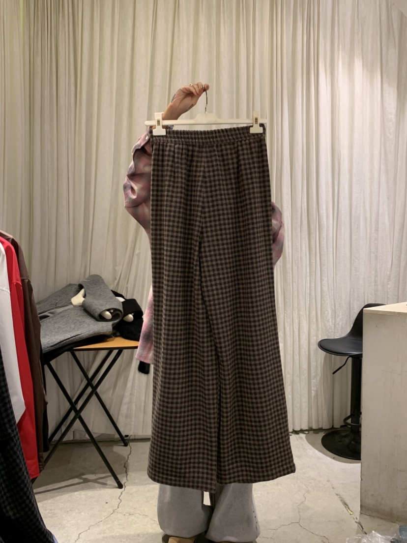 PAPERMOON東大門㊣代購女裝新款休閑推薦職業25秋冬休閑褲格子paper moon休閑褲