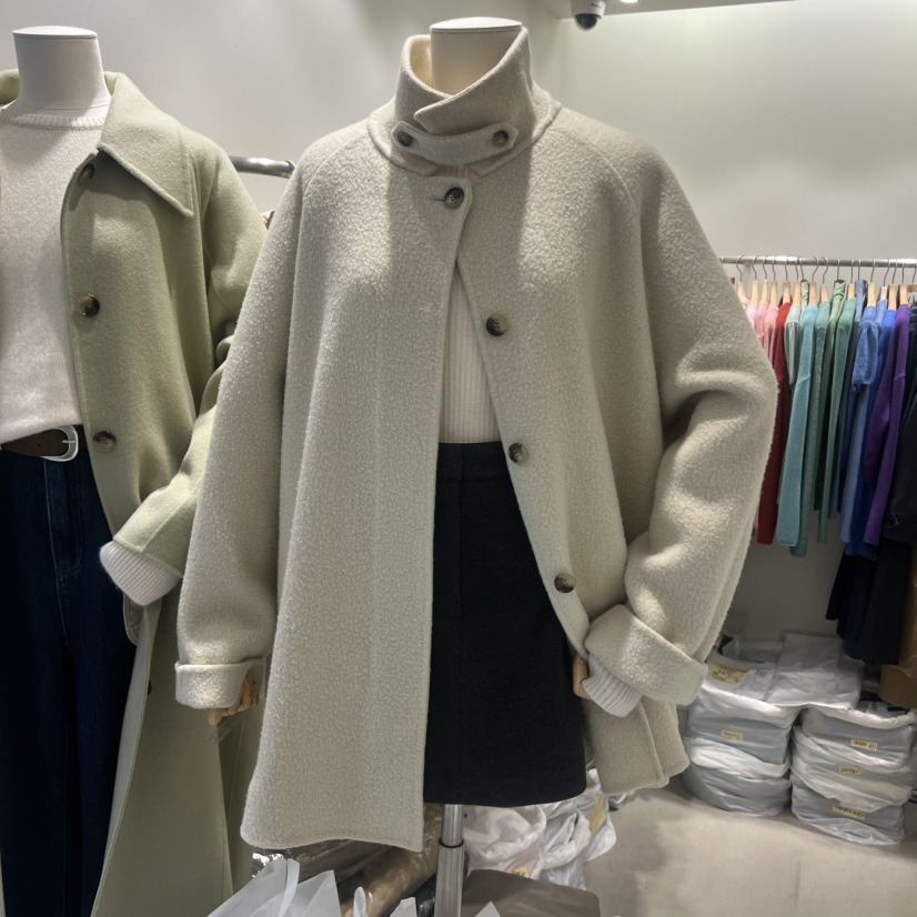 SENDTWO東大門㊣代購女裝新款熱賣25秋冬休閑時尚中長款大衣SENDTWO中長款大衣圖色1