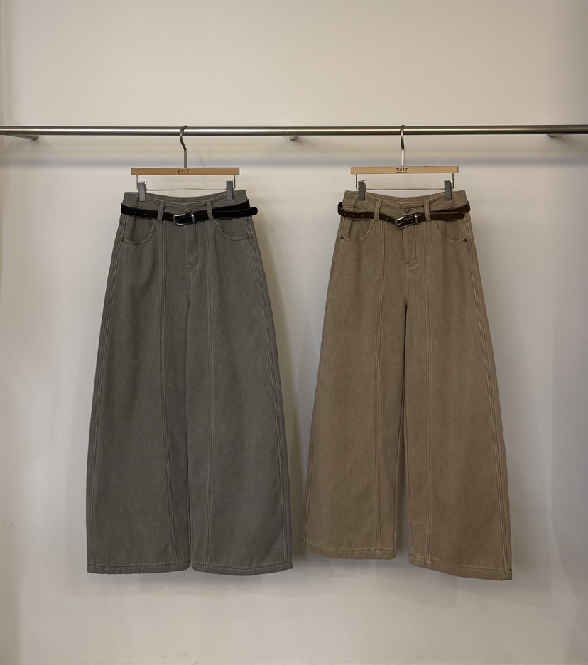 TWENTY FOUR SEVEN24-7韓國直郵㊣女士新品休閑休閑褲含腰帶TEWNTY FOUR SEVEN24-7休閑褲